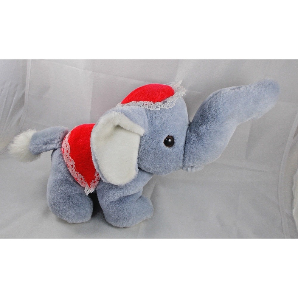 K B Bros Gray Elephant Plush Circus‎ 9 Inch Tall Stuffed Animal toy